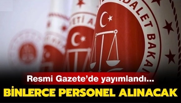 Adalet Bakanlığının yeni personel alımı ilanı Resmi Gazetede