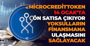  MICROCREDITTOKEN 14 OCAK’TA ÖN SATIŞA