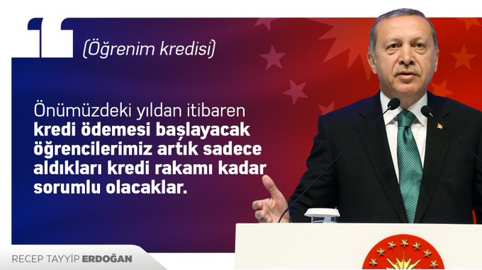 Erdoğan KYK kredi geri ödemelerini sadece alınan ücret üzerinden yapılmasını