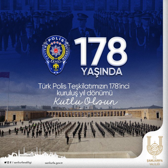 Bugün, Türk Polis Teşkilatı’mızın 178. kuruluş yıl